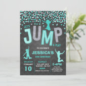 Sprung Geburtstag Einladung Jump Trampolin Party (Stehend Vorderseite)