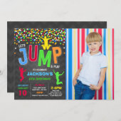 Sprung Geburtstag Einladung Jump Trampolin Party (Vorne/Hinten)