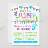 Sprung Geburtstag Trampolin Bob Haus rosa Party Einladung (Vorderseite)