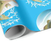 Sprung großer Mundbarsch Geschenkpapier (Rolleneckpunkt)