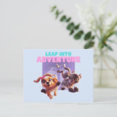 Sprung in das Abenteuer Postkarte (Stehend Vorderseite)