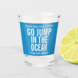 Sprung in das Party Ocean Blue and White House Schnapsglas
