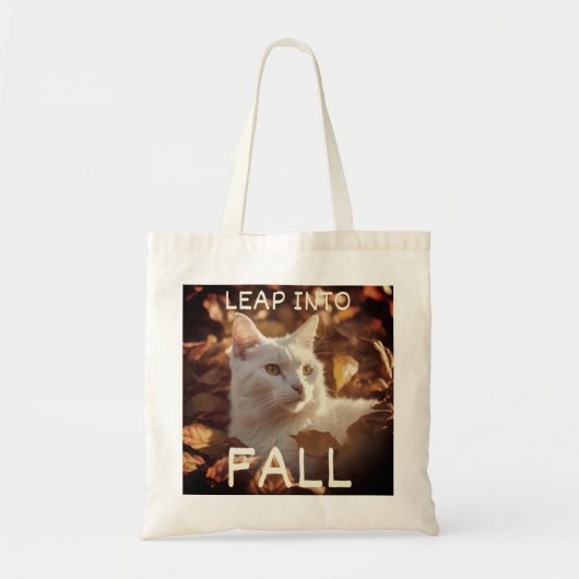 "Sprung in den Fall" Katze Tote Tasche (Vorne)