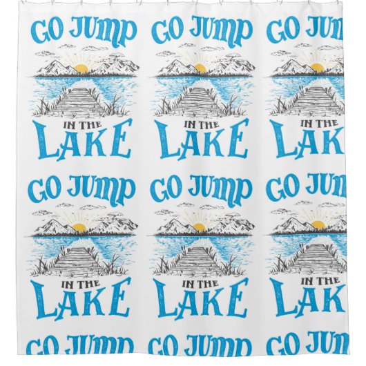 Sprung in den See Duschvorhang (Vorderseite)