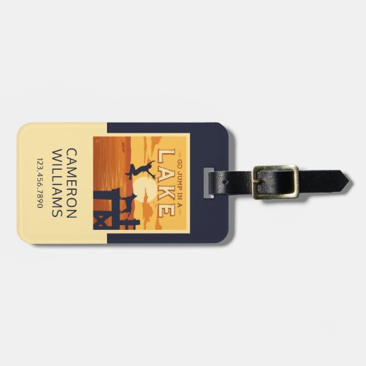 Sprung in den See Gepäckanhänger (Vorderseite horizontal)