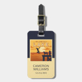 Sprung in den See Gepäckanhänger (Vorderseite vertikal)