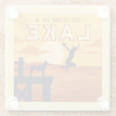 Sprung in den See Glasuntersetzer (Rückseite)