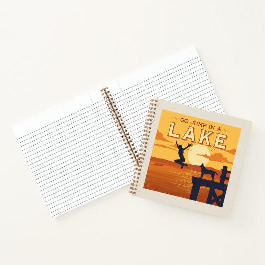 Sprung in den See Notizblock (Innenseite)