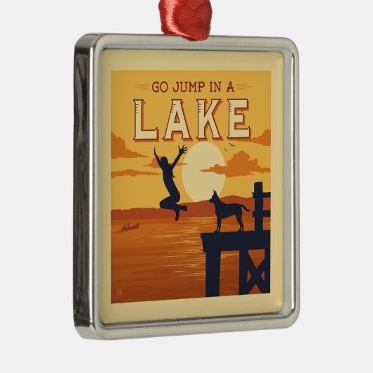 Sprung in den See Ornament Aus Metall (Rechts)