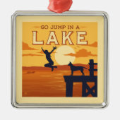 Sprung in den See Ornament Aus Metall (Vorne)