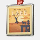 Sprung in den See Ornament Aus Metall (Links)