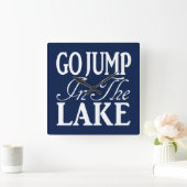 Sprung in den See Quadratische Wanduhr (Zuhause)