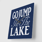 Sprung in den See Quadratische Wanduhr (Winkel)