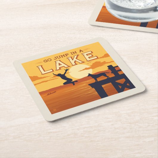 Sprung in den See Rechteckiger Pappuntersetzer (angewinkelt)