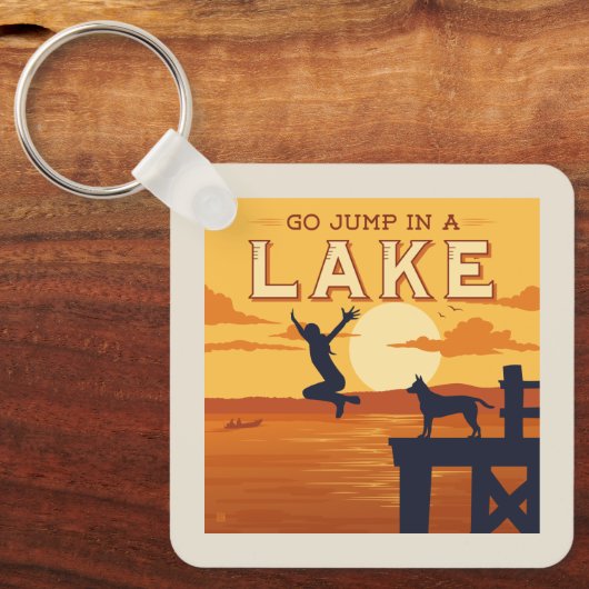 Sprung in den See Schlüsselanhänger (Vorderseite)