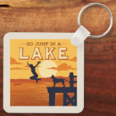 Sprung in den See Schlüsselanhänger (Rückseite)