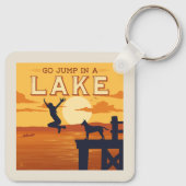 Sprung in den See Schlüsselanhänger (Rückseite)