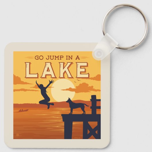 Sprung in den See Schlüsselanhänger (Rückseite)