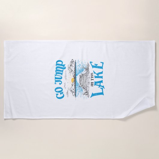 Sprung in den See Strandtuch (Vorderseite)