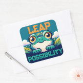 Sprung in die Möglichkeit Quadratischer Aufkleber (Umschlag)