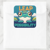 Sprung in die Möglichkeit Quadratischer Aufkleber (Tasche)