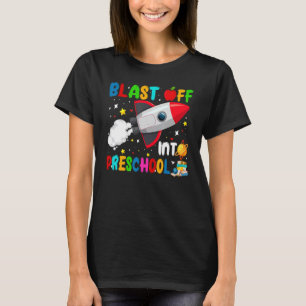 Sprung in die Vorschulrakete - Weltraum zurück T-Shirt