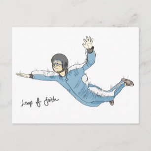 Sprung ins Vertrauen (Ermutigung) Postkarte: Falls Postkarte