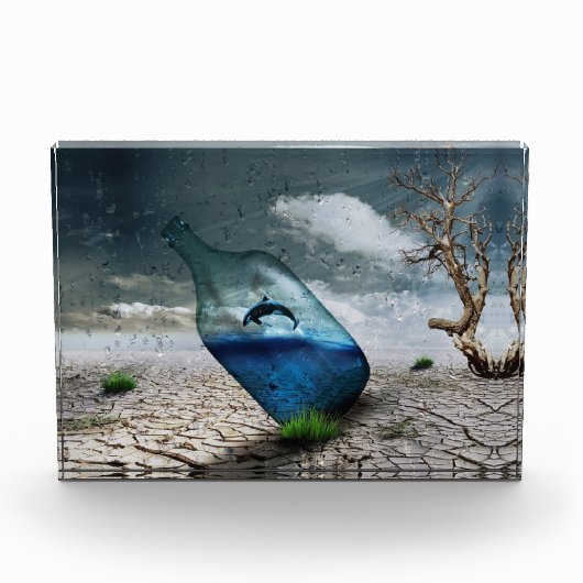 Sprung Killerwal in Flasche Fotoblock (Vorderseite)