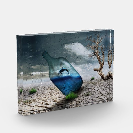 Sprung Killerwal in Flasche Fotoblock (Links)