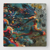 Sprung Quadratische Wanduhr (Vorderseite)