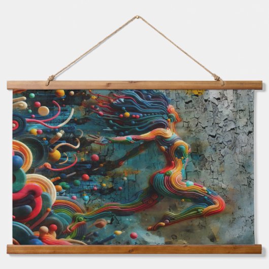 Sprung Wandteppich Mit Holzrahmen (Vorne)