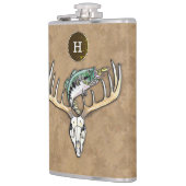 Sprungbrett Großer Rack Hirschschädel Flachmann (Links)