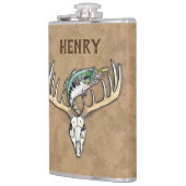 Sprungbrett Großer Rack Hirschschädel Flachmann (Links)