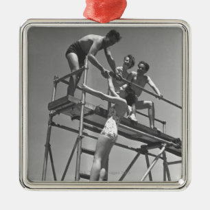 Sprungbrett Silbernes Ornament