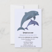 Sprungdolphine illustrieren Geburtstagsparty Einladung (Vorderseite)