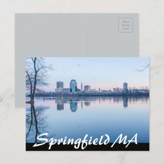 Sprungfeld Massachusetts Skyline Postkarte (Vorne/Hinten)