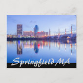 Sprungfeld Massachusetts Skyline Postkarte (Vorderseite)
