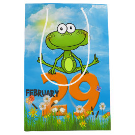 Sprungjahr Frosch zum Geburtstag Mittlere Geschenktüte