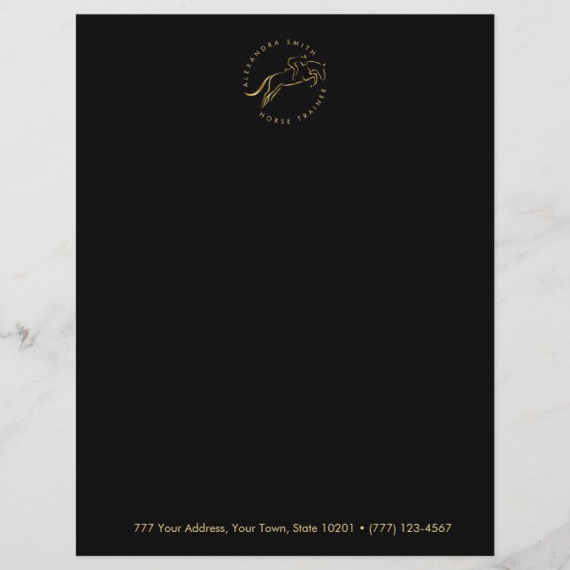 Sprungpferd | Reiten | Pferdetrainer Briefbogen (Vorderseite)