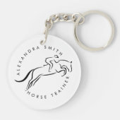 Sprungpferd | Reiten | Pferdetrainer Schlüsselanhänger (Rückseite)