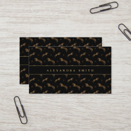 Sprungpferd | Scribble Horse | Gold Horse Visitenkarte