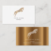 Sprungpferd | Scribble Horse | Gold Horse Visitenkarte (Vorne/Hinten)
