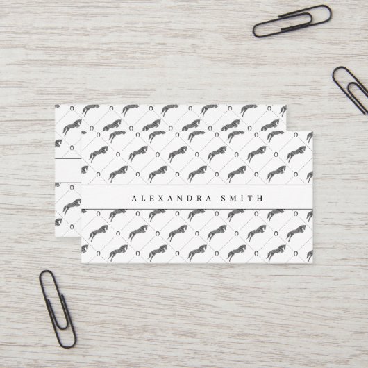 Sprungpferd | Scribble Horse | Gold Horse Visitenkarte (Vorderseite/Rückseite Beispiel)