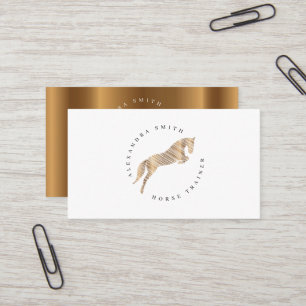 Sprungpferd Scribble Horse Gold Horse Visitenkarte
