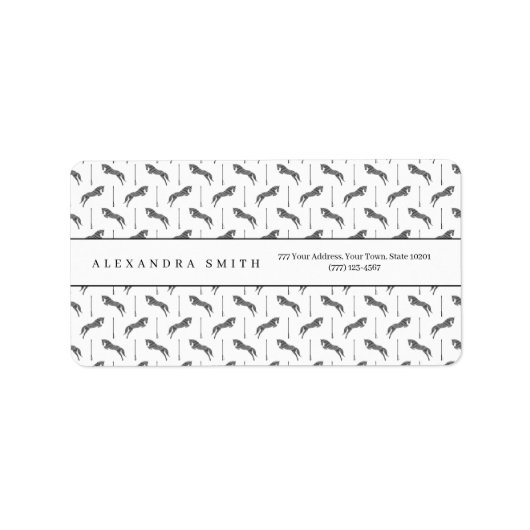 Sprungpferd | Scribble Horse | Pferdetrainer Adressaufkleber (Vorne)