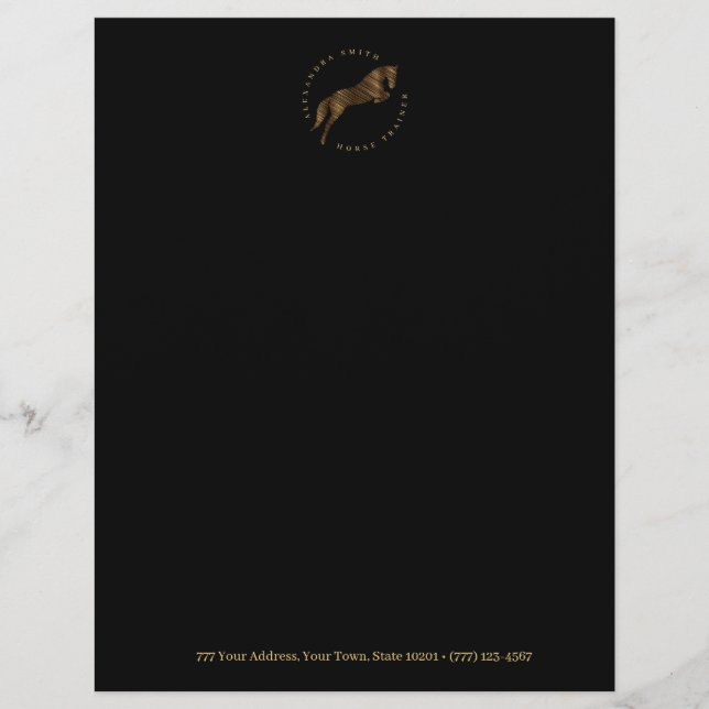 Sprungpferd | Scribble Horse | Pferdetrainer Briefbogen (Vorderseite)