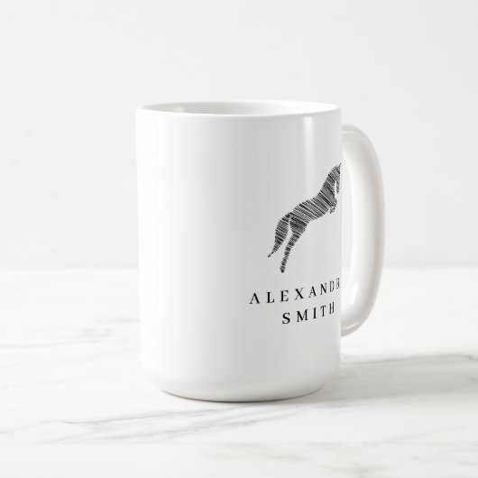 Sprungpferd | Scribble Horse | Pferdetrainer Kaffeetasse (VorderseiteRechts)