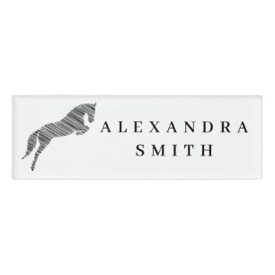 Sprungpferd Scribble Horse Pferdetrainer Namenschild