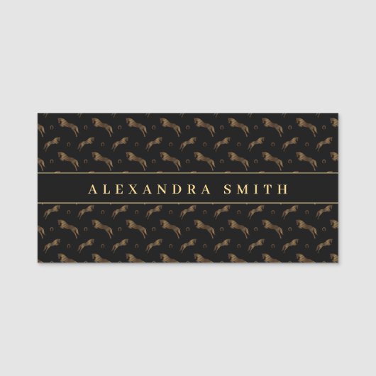 Sprungpferd | Scribble Horse | Pferdetrainer Namensschild (Vorderseite)