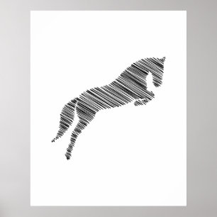 Sprungpferd   Scribble Horse   Pferdetrainer Poster